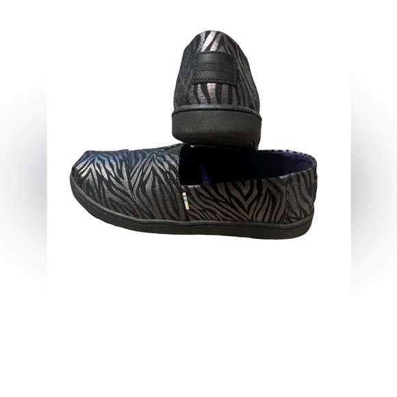 TOMS Zebra Print Alpargata Slip On Shoes - Picture 2 of 4